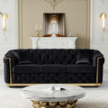 DAMAIFROM Velvet Couch Black and Gold Sofa Luxury Loveseat 84.6" Mid Century by DAMAIFROMFURNITURE