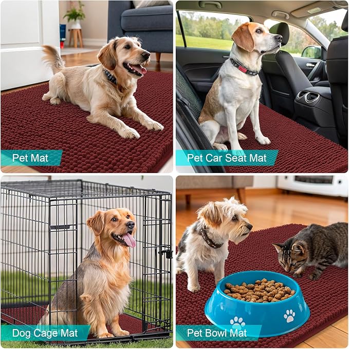 OLANLY Dog Door Mat for Muddy Paws 70x35, Absorbs Moisture and Dirt, Absorbent - Image 7