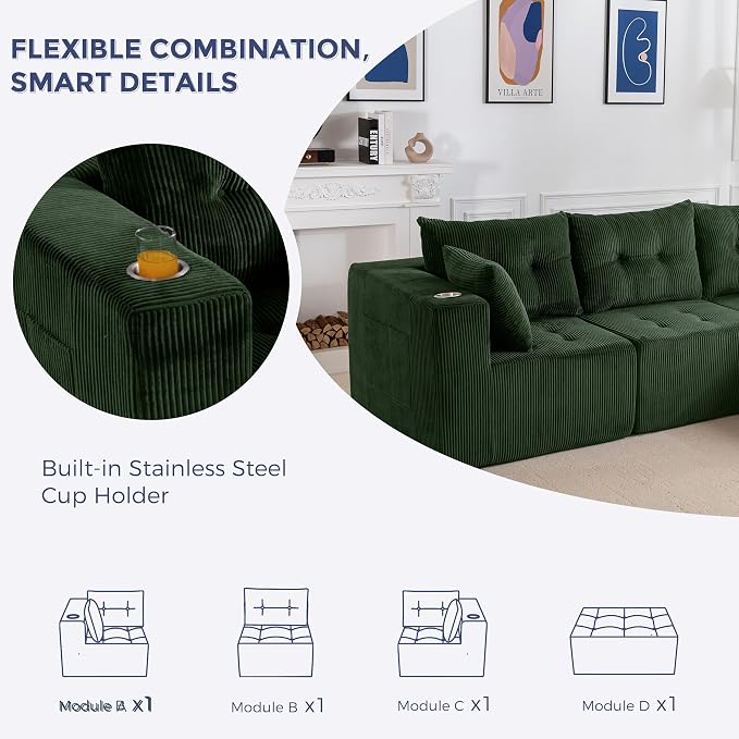 MAXYOYO Modular Sectional Sofa Couch, L Shaped Modern Cloud Couch - Image 6