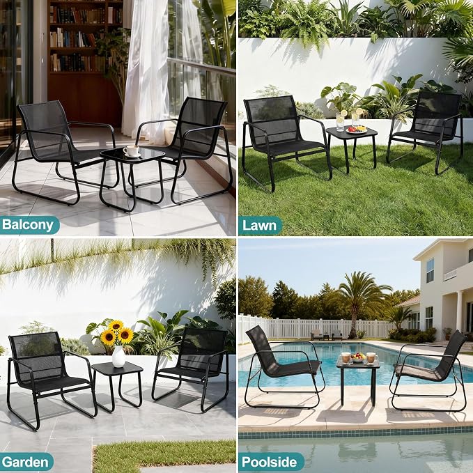 DUMOS 3 Piece Patio Furniture Set，Outdoor Patio Furniture Set - Image 7