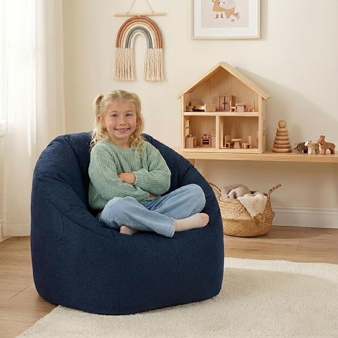 Big Joe Milano Bean Bag Chair for Kids, Denim Cobalt Lenox, Durable Woven - Image 7
