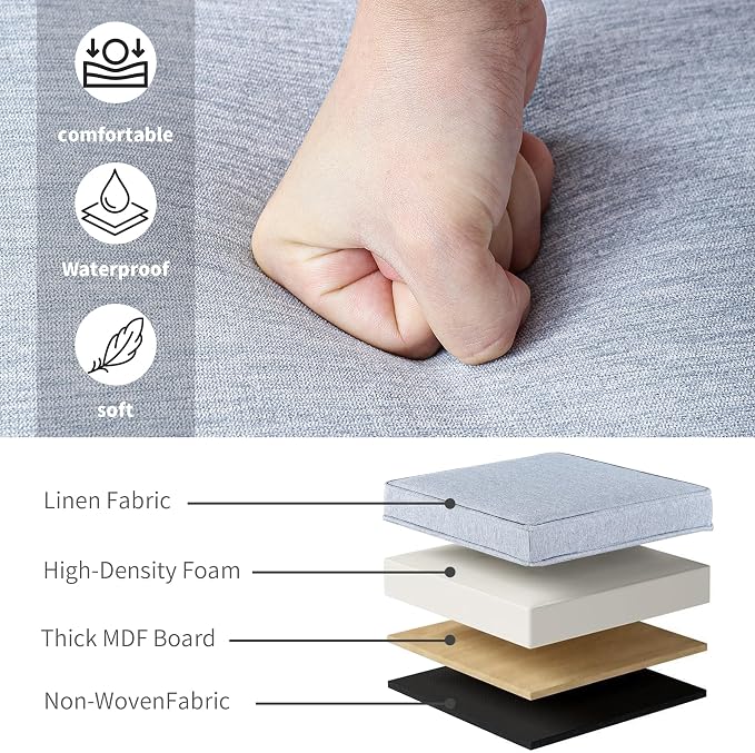 Adeco 17.5 inch Square Storage Ottoman - Image 6
