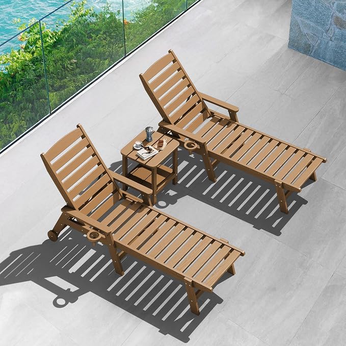SERWALL Double Adirondack Side Table Rectangular End Table Set of 4 - Image 9