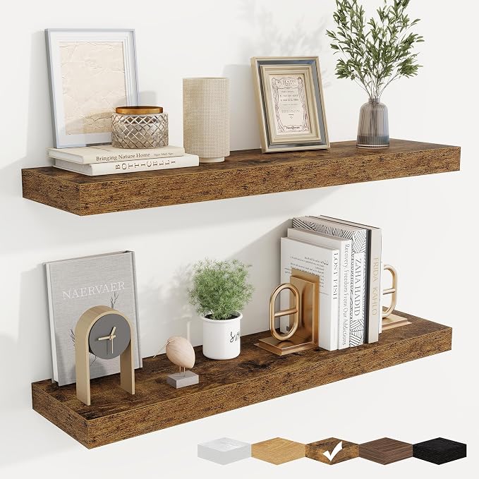 fuqing Floating Shelves for Wall, Wall Mounted Wood Floating Shelf by Fuqing