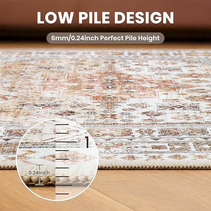 zesthome 8ft Round Rugs for Living Room, Non-Slip Washable Round Area Rugs - Image 7