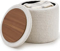 Wimarsbon Pouf Ottoman, 100% Cotton Knitted Boho Footstool, Round Footrest by Wimarsbon
