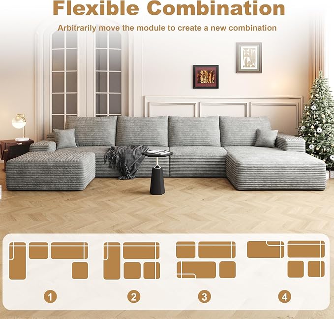 136" Sectional Couches for Living Room Cloud Couch Sofa - Image 6