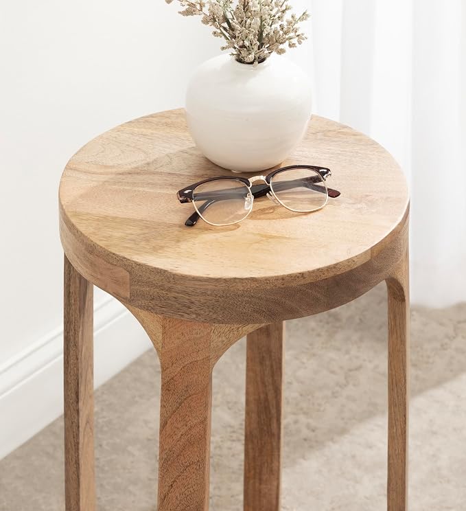 Kate and Laurel Dahl Wooden Round Drink Table; 12 x 23; Natural Brown; - Image 5