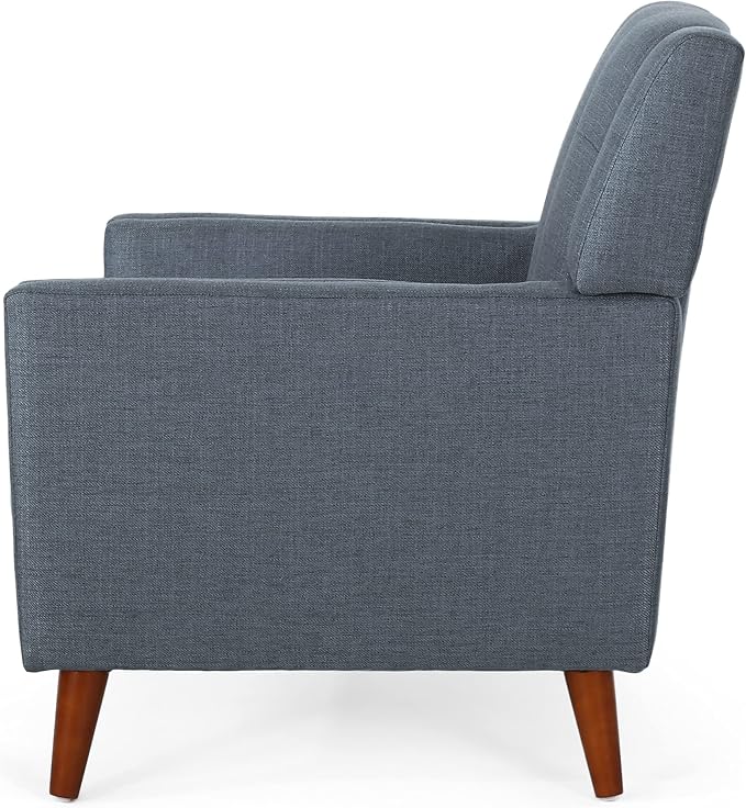 Christopher Knight Home Evelyn Mid Century Modern Fabric Arm Chair, Dark Gray - Image 7