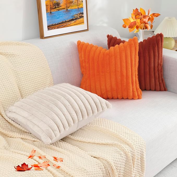 decorUhome Cozy Faux Fur Throw Pillow Covers 12x20 Set of 2 Decorative Soft - Image 8