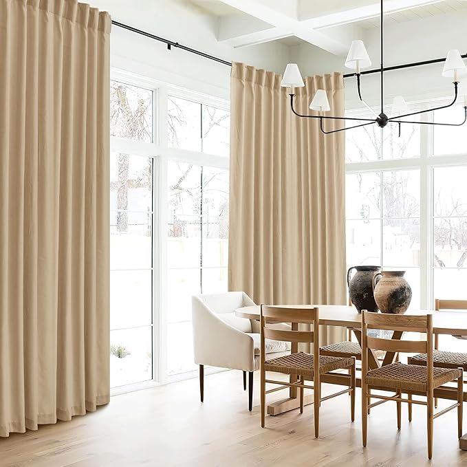 RYB HOME Linen Sheer Curtains for Living Room Bedroom, Back Tab 108 inches - Image 7