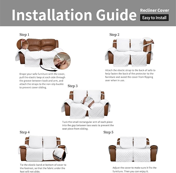 Easy-Going Loveseat Recliner Cover, Reversible Couch Cover - Image 7