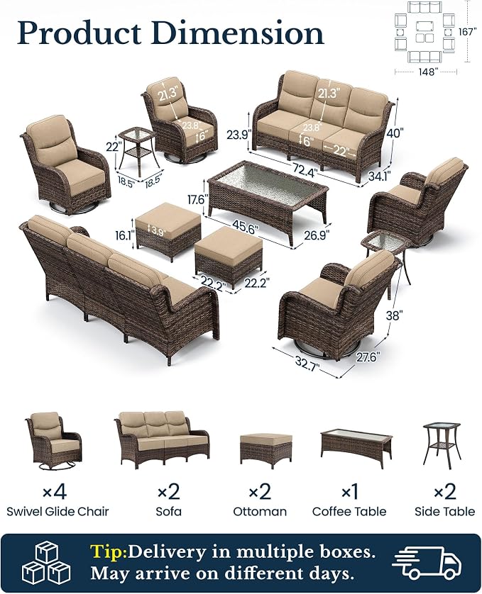 HILLGA 11-Piece Luxury Patio Furniture Set - Image 2