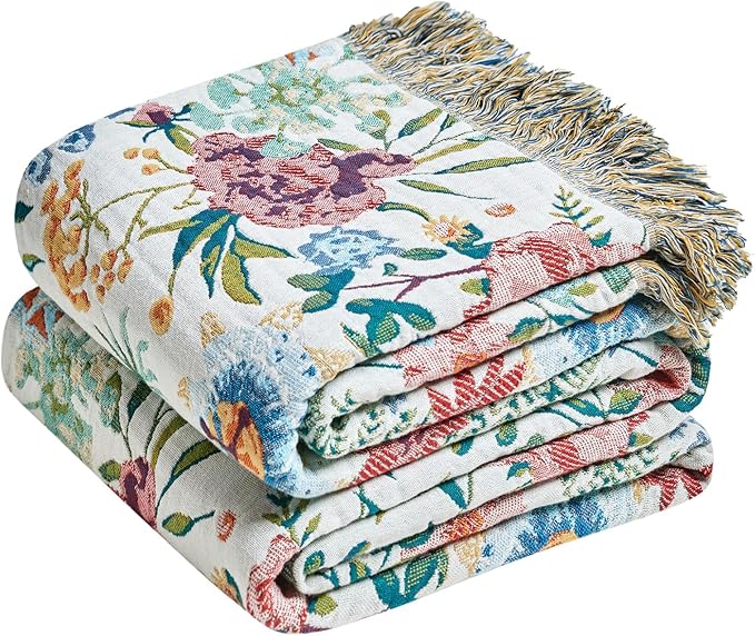 LUTBM Boho Throw Blanket for Bed Cotton Summer Blankets for Bedroom Living Room by LUTBMFindYourFreeSpiritatHome