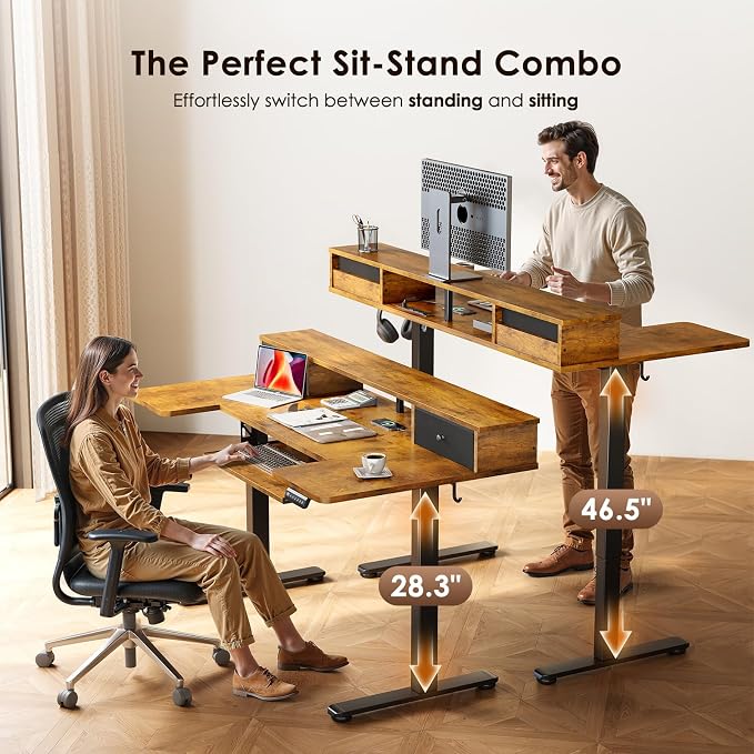 OffiGo U Shaped Electric Standing Desk - Image 5