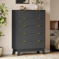 BORNOON 46" Tall Dresser for Bedroom, 6-Drawer Fluted Chest of Drawers by BORNOON