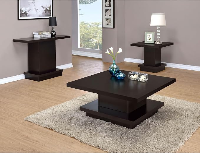 Modern Square Coffee Table 36 in, Wood Living Room Center Table - Image 8