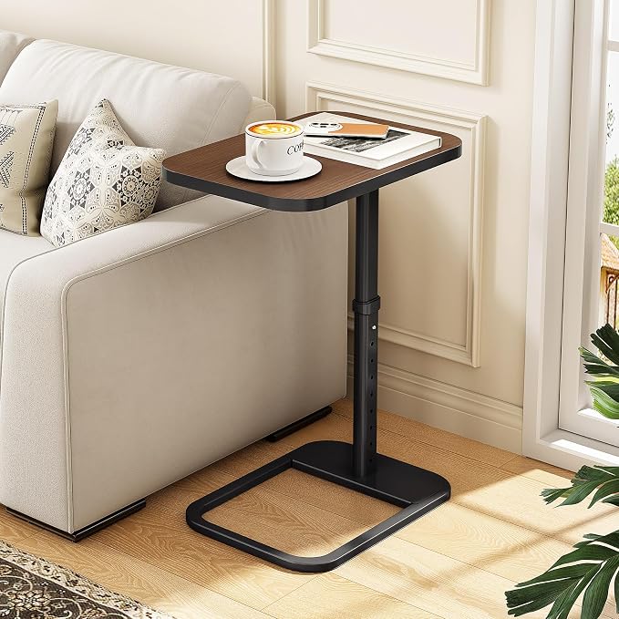 Kitstorack TV Tray Table, Adjustable Height & Rounded Metal Corners, Snack Table - Image 2