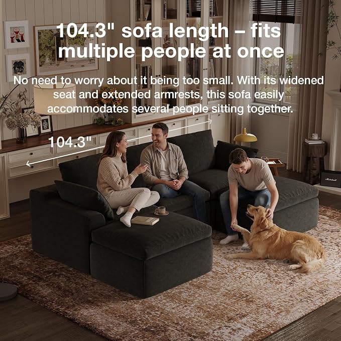 Novilla 133.8" Modular Cloud Couch, Modern Sectional Sofa - Image 17