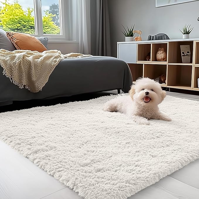 OLANLY 4x9 Area Rugs for Living Room Bedroom, Machine Washable Soft Fluffy - Image 3