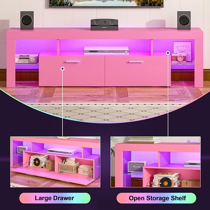 Clikuutory Modern Lighting 63 inch TV Stand - Image 4