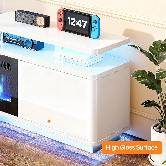 MXV 70" Fireplace TV Stand for TVs up to 80", Entertainment Center - Image 6