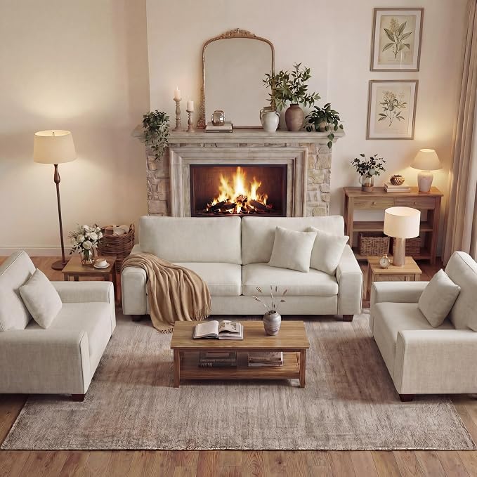 DOPEDIO Modern Living Room Sofa Set, 71.25" Chenille Loveseat by DOPEDIO