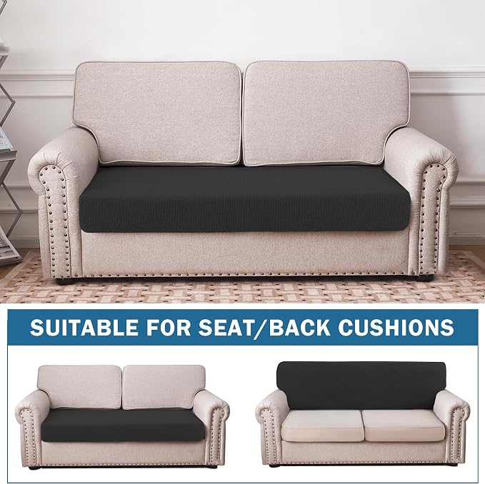 Water Repellent Couch Cushion Cover Loveseat Cover, Stretch Sectional Sofa Seat - Image 2