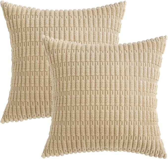 MIULEE Pack of 2 Corduroy Decorative Throw Pillow Covers 20x20 Inch Soft Boho - Image 6