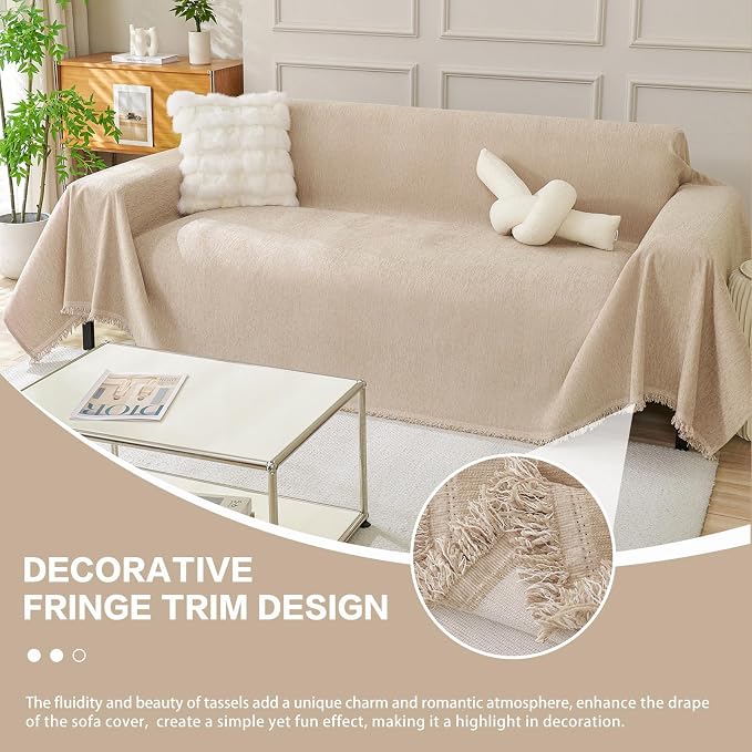 DREAMINGO Sofa Covers Washable Thick Chenille Couch Cover - Image 5