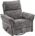 Rocking Chair Nursery with Adjustable Headrest, Manual Swivel Rocker Recliner by Rhevoy