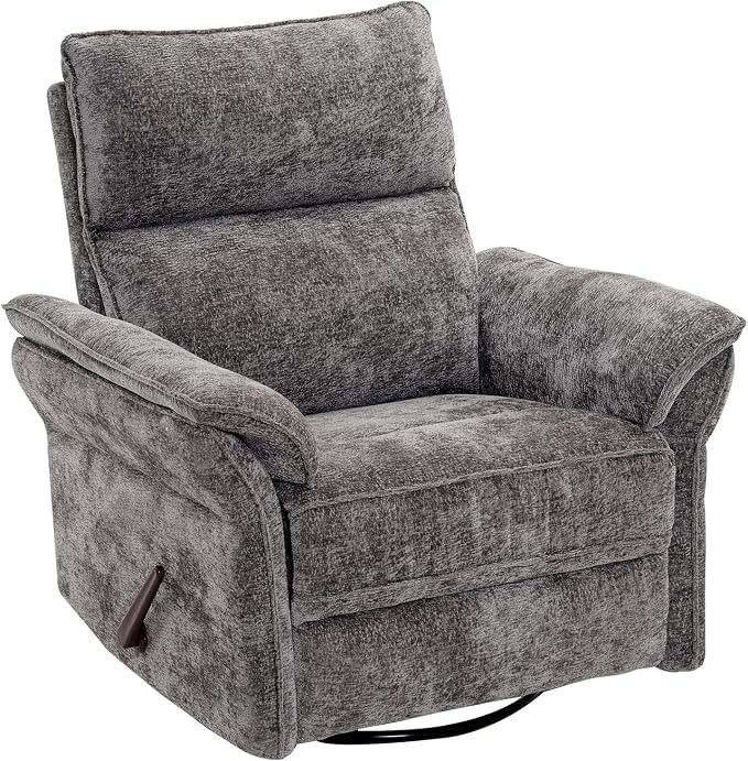Rocking Chair Nursery with Adjustable Headrest, Manual Swivel Rocker Recliner - Image 9