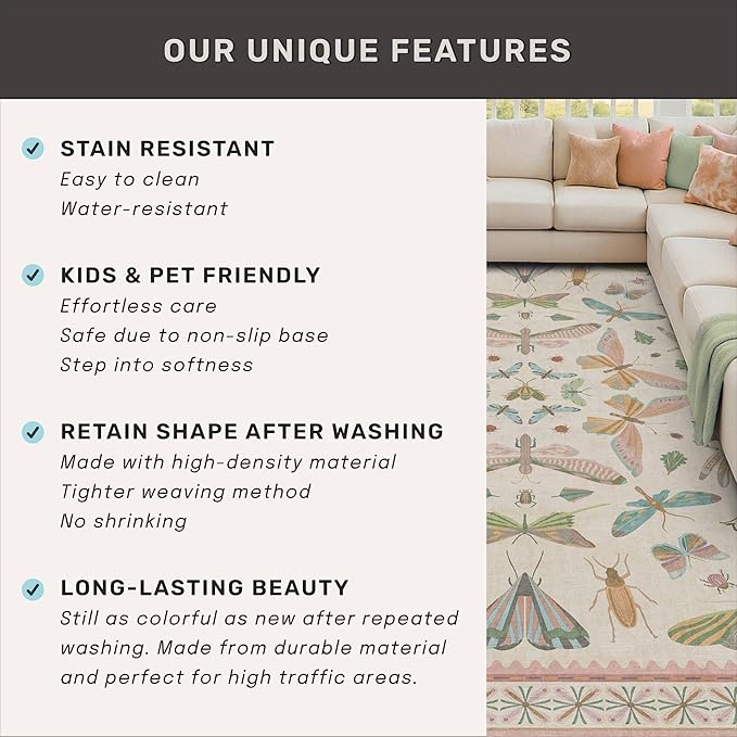 Flower Area Rug for Girls Bedroom - Image 7