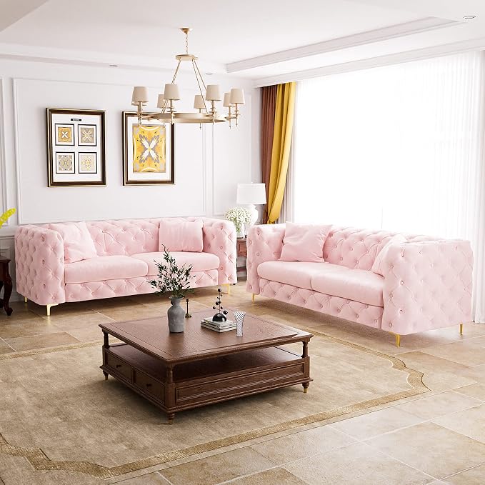 DAMAIFROM 75" Sofa Couch Mid Century Modern Velvet Couch Tufted Button Sofa by DAMAIFROMFURNITURE