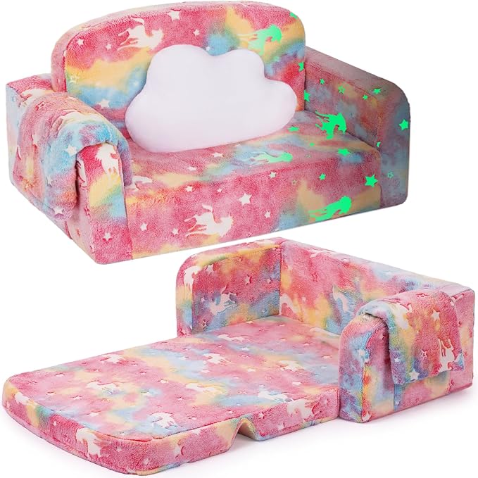 Foryoomi Extra Wide Kids Couch, Kids Sofa, Toddler Sofa, Glow in The Dark by Unknown