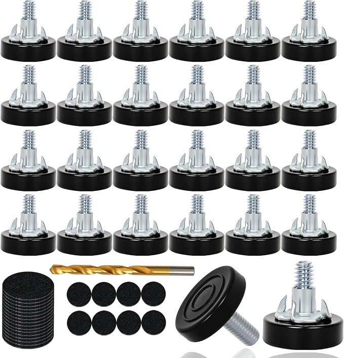 24 PCS M8 Thread Furniture Feet Levelers, Furniture Leveling Feet by Eunenete
