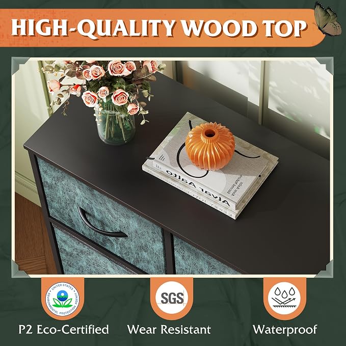 WLIVE Dresser for Bedroom with 5 Drawers, Wide Chest of Drawers, Fabric Dresser - Image 6