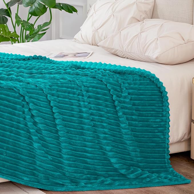 BEDELITE Fleece Blanket Queen Size – 3D Ribbed Jacquard Soft and Warm - Image 6
