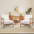 ANJ Mid Century Modern Accent Chair Set of 2, Single Boucle Lounge Reading by ANJ