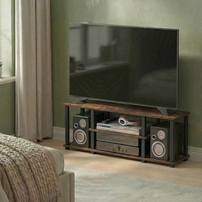 Furinno Turn-S-Tube TV Stand, 3-Tier Toolless Assembly Entertainment Center - Image 3