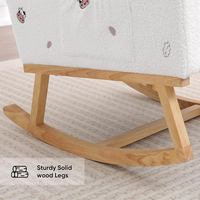 HCHAIRH Rocking Chair Nursery, Sherpa Nursing Rocking Chairs, Upholstered - Image 6