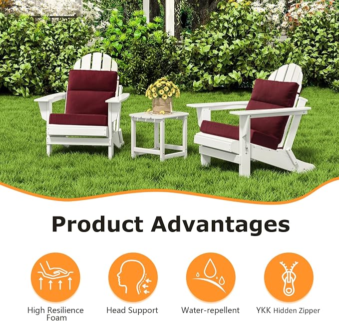 Unimatta Sunbrella Outdoor High Back Chair Cushion Seat Pads, 44 x 21 Inch - Image 3