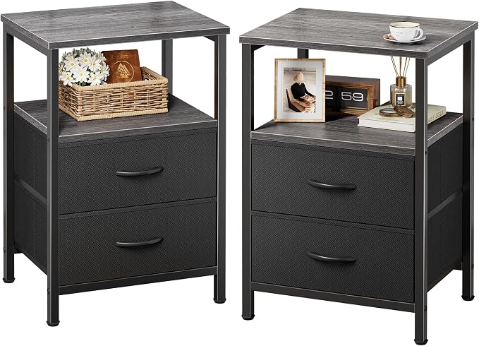 Huuger Night Stand Set of 2, Nightstand by Huuger