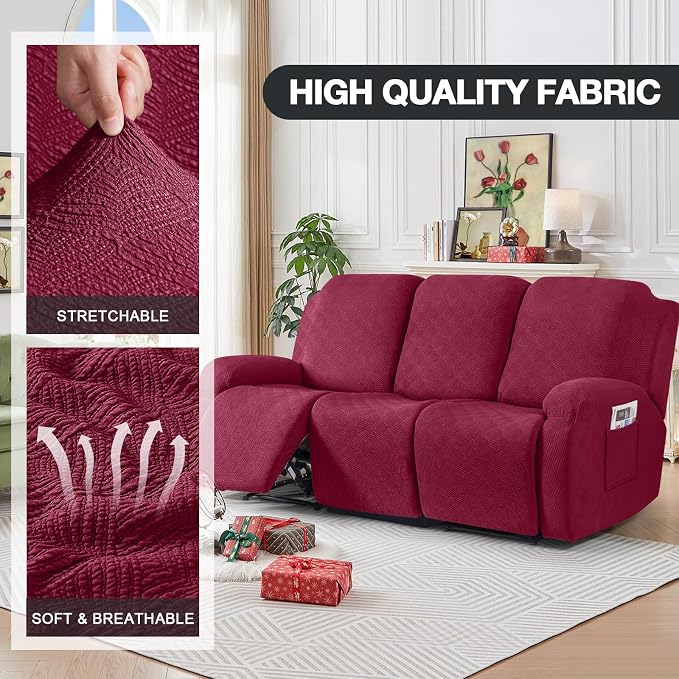 Timeles Recliner Covers for 3 Seater Reclining Couch Covers Sofa Slipcover - Image 2