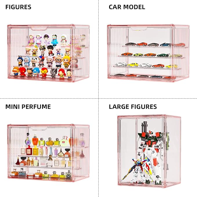 Clear Pink Acrylic Figure Display Case - Image 5