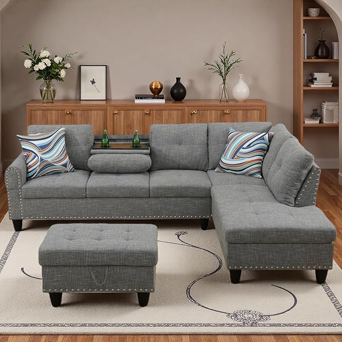 97.5" L Shaped Couch Set, Modular Sectional Couches by Topcomfy