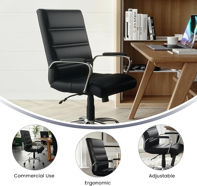 Flash Furniture Whitney Mid-Back Swivel LeatherSoft Desk Chair - Image 5