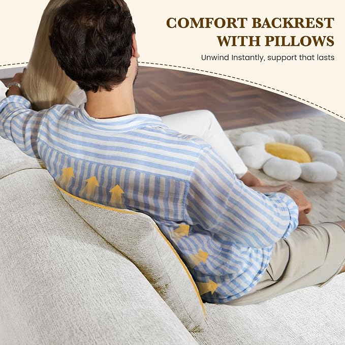 158" U Shaped Convertible Modular Couch, Cloud Couch Sectional - Image 5