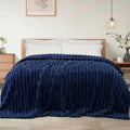 Exclusivo Mezcla King Size Flannel Fleece Blanket, Super Soft Striped Jacquard by ExclusivoMezcla