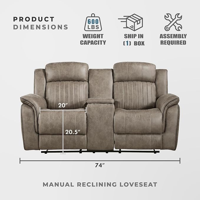 Lexicon 74" W Manual Double Reclining Loveseat - Image 4